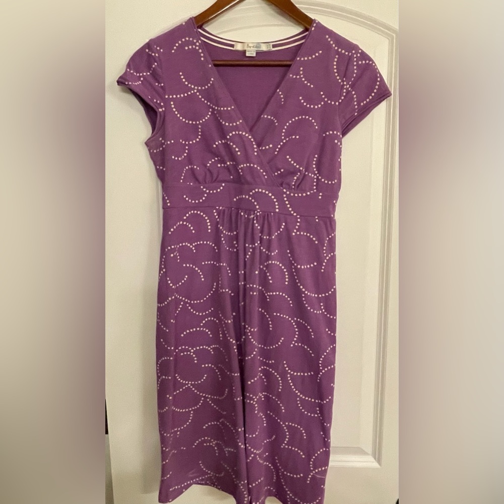 Boden jersey dress purple and white pattern size 4P